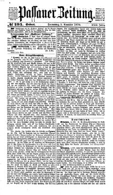 Passauer Zeitung Donnerstag 3. November 1870
