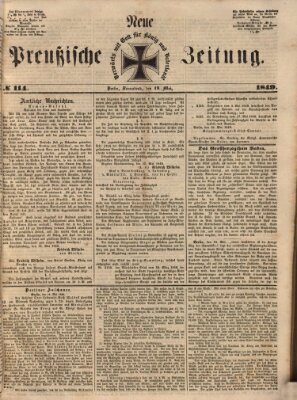 Neue preußische Zeitung Samstag 19. Mai 1849