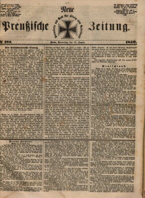 Neue preußische Zeitung Donnerstag 16. August 1849
