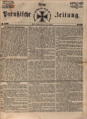 Neue preußische Zeitung Samstag 18. August 1849