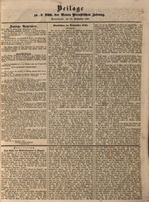 Neue preußische Zeitung Samstag 29. September 1849