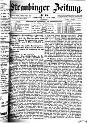 Straubinger Zeitung Donnerstag 23. April 1868
