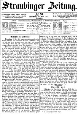 Straubinger Zeitung Mittwoch 13. Mai 1868