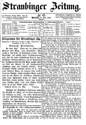 Straubinger Zeitung Mittwoch 27. Mai 1868
