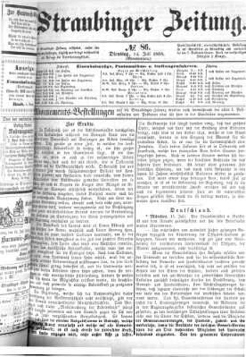 Straubinger Zeitung Dienstag 14. Juli 1868