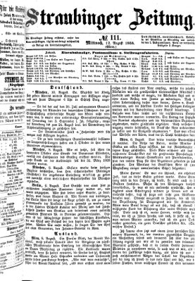 Straubinger Zeitung Mittwoch 12. August 1868