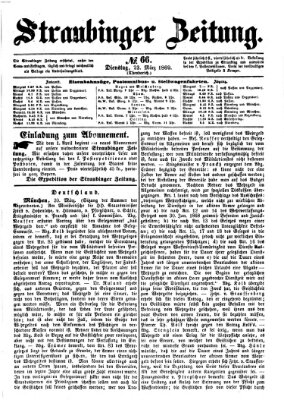 Straubinger Zeitung Dienstag 23. März 1869