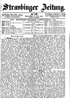 Straubinger Zeitung Donnerstag 24. Juni 1869