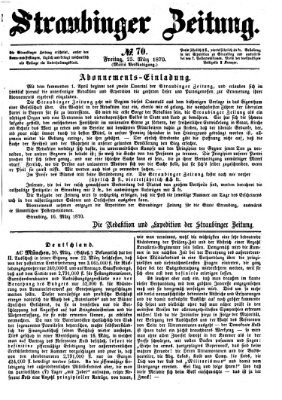 Straubinger Zeitung Freitag 25. März 1870