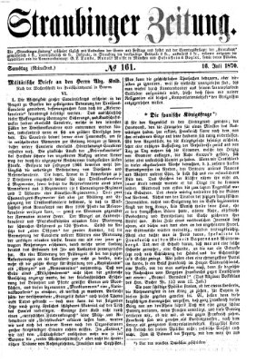 Straubinger Zeitung Samstag 16. Juli 1870