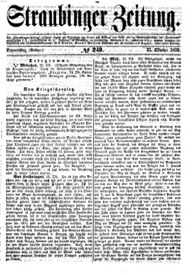 Straubinger Zeitung Donnerstag 27. Oktober 1870