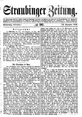 Straubinger Zeitung Donnerstag 22. Dezember 1870