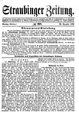 Straubinger Zeitung Sonntag 25. Dezember 1870