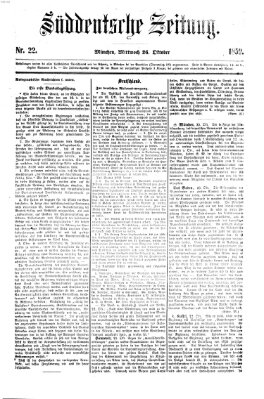 Süddeutsche Zeitung Mittwoch 26. Oktober 1859