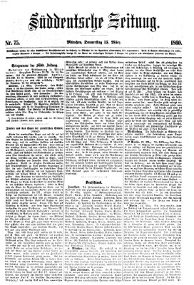 Süddeutsche Zeitung Donnerstag 15. März 1860