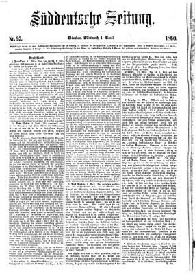 Süddeutsche Zeitung Mittwoch 4. April 1860