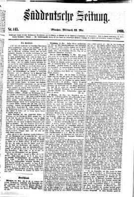 Süddeutsche Zeitung Mittwoch 23. Mai 1860