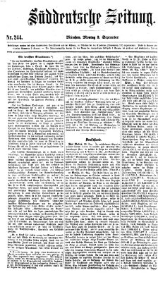 Süddeutsche Zeitung Montag 3. September 1860