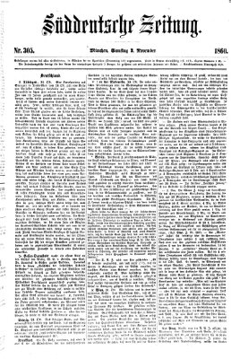 Süddeutsche Zeitung Samstag 3. November 1860