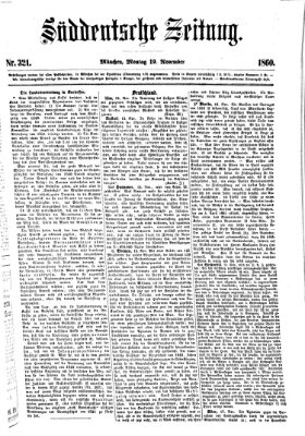 Süddeutsche Zeitung Montag 19. November 1860