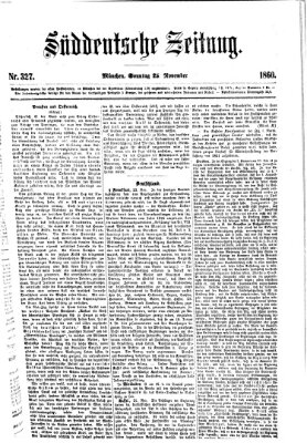 Süddeutsche Zeitung Sonntag 25. November 1860