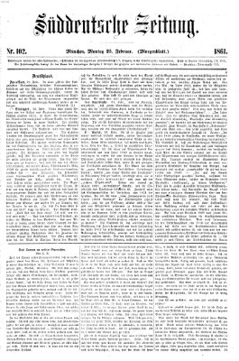 Süddeutsche Zeitung Montag 25. Februar 1861