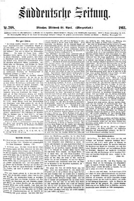 Süddeutsche Zeitung Mittwoch 24. April 1861