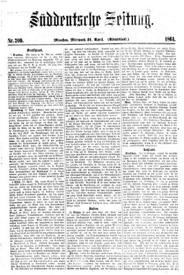 Süddeutsche Zeitung Mittwoch 24. April 1861