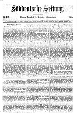 Süddeutsche Zeitung Samstag 21. September 1861