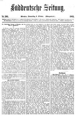 Süddeutsche Zeitung Donnerstag 3. Oktober 1861