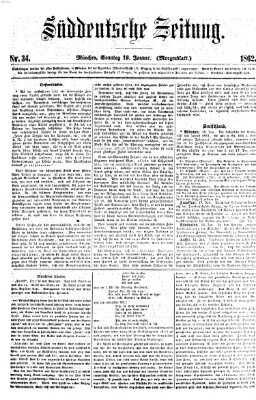 Süddeutsche Zeitung Sonntag 19. Januar 1862