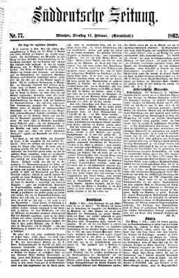 Süddeutsche Zeitung Dienstag 11. Februar 1862