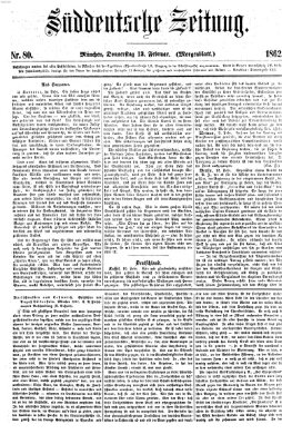 Süddeutsche Zeitung Donnerstag 13. Februar 1862