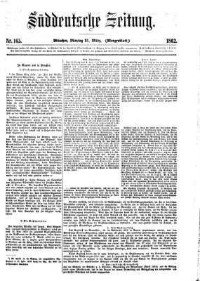 Süddeutsche Zeitung Montag 31. März 1862