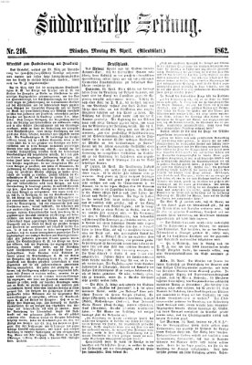 Süddeutsche Zeitung Montag 28. April 1862