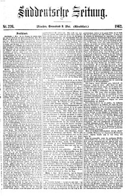 Süddeutsche Zeitung Samstag 3. Mai 1862