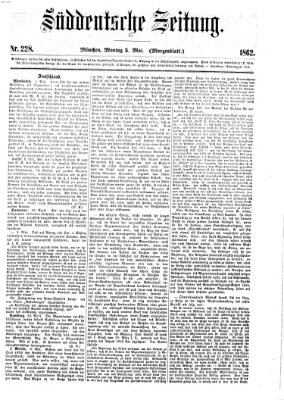 Süddeutsche Zeitung Montag 5. Mai 1862