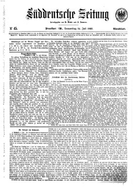 Süddeutsche Zeitung Donnerstag 24. Juli 1862