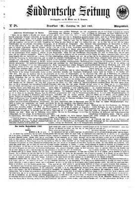 Süddeutsche Zeitung Samstag 26. Juli 1862