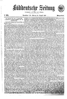 Süddeutsche Zeitung Montag 25. August 1862
