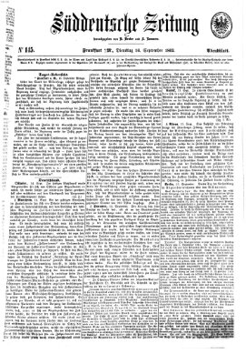 Süddeutsche Zeitung Dienstag 16. September 1862