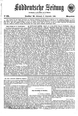 Süddeutsche Zeitung Mittwoch 17. September 1862