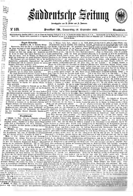 Süddeutsche Zeitung Donnerstag 18. September 1862
