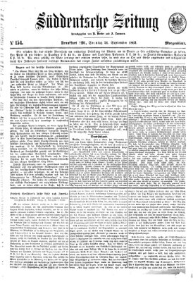 Süddeutsche Zeitung Sonntag 21. September 1862