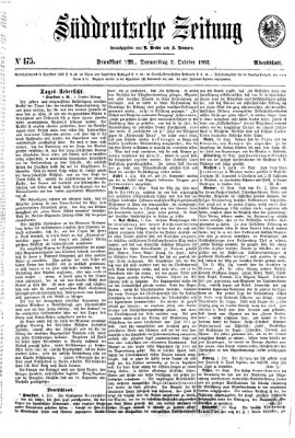Süddeutsche Zeitung Donnerstag 2. Oktober 1862