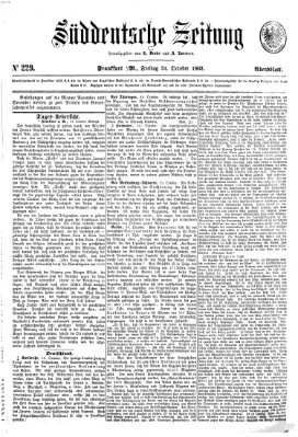Süddeutsche Zeitung Freitag 31. Oktober 1862
