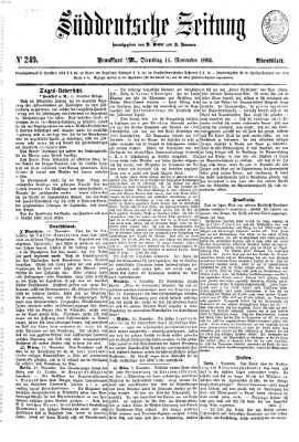 Süddeutsche Zeitung Dienstag 11. November 1862