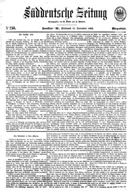 Süddeutsche Zeitung Mittwoch 12. November 1862