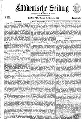 Süddeutsche Zeitung Montag 17. November 1862