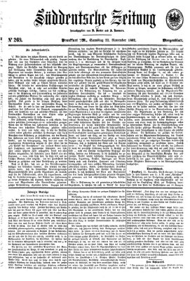 Süddeutsche Zeitung Samstag 22. November 1862
